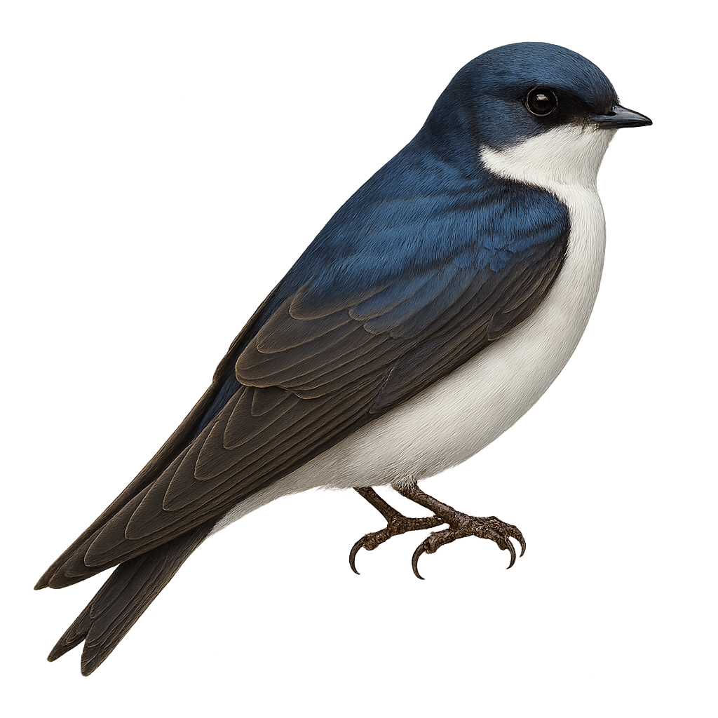 Hirondelle bleu et blanc