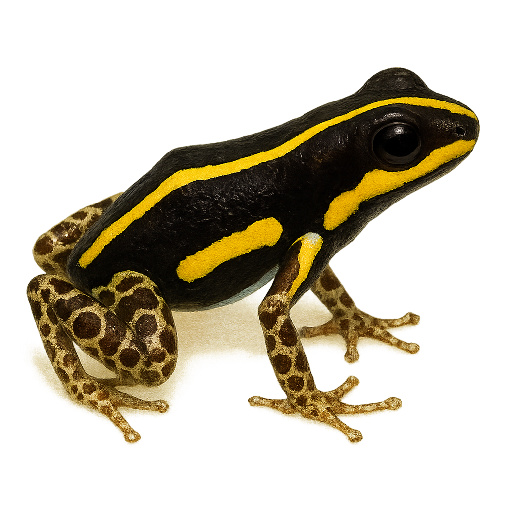 Rana venenosa de rayas amarillas